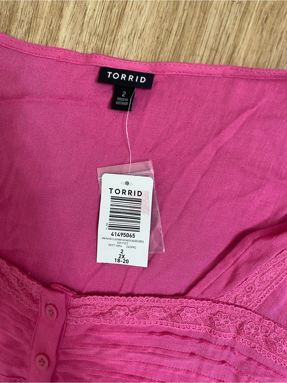 torrid Pink Square-Neck Smocked Mini Dress with Puff Sleeves - Picture 5 of 8
